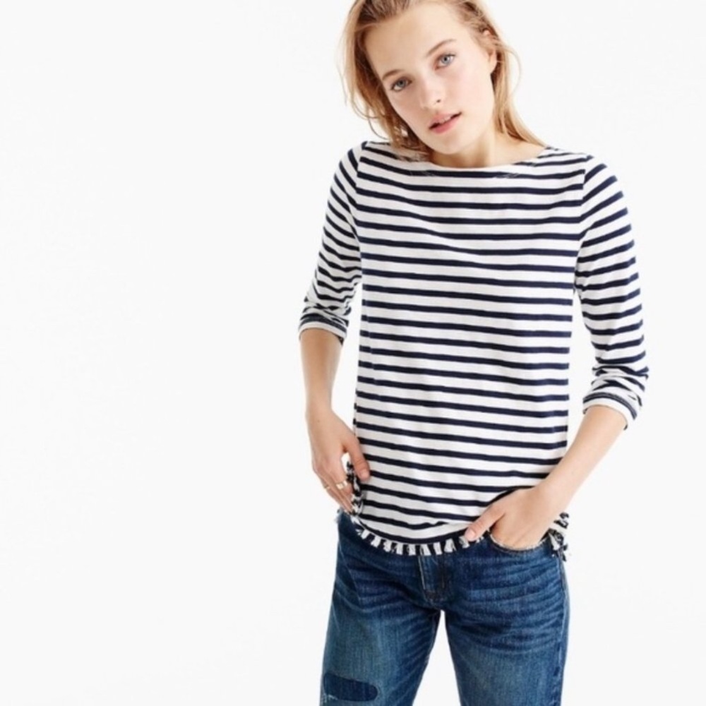 J. Crew Striped Cotton Top S